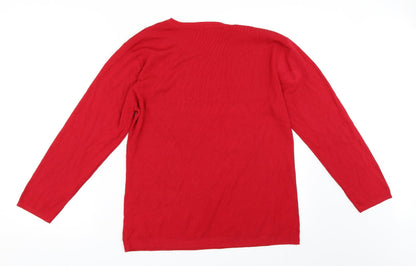 Preloved Frank Saul Womens Red   Pullover Jumper Size L - Back