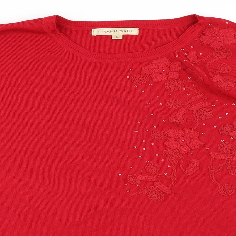 Frank Saul Womens Red   Pullover Jumper Size L