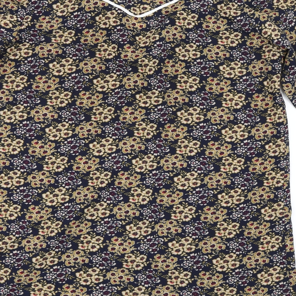 Boohoo Womens Blue Floral  Shirt Dress  Size 10