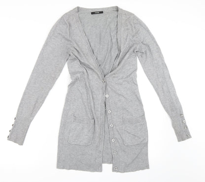 Preloved George Womens Grey   Cardigan Jumper Size 8 - Front