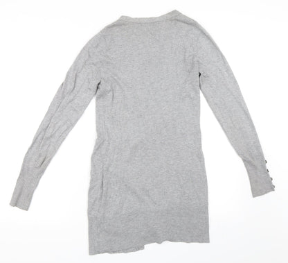 Preloved George Womens Grey   Cardigan Jumper Size 8 - Back