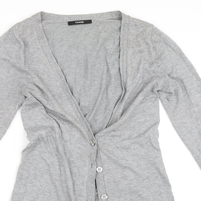 Preloved George Womens Grey   Cardigan Jumper Size 8 - Detail