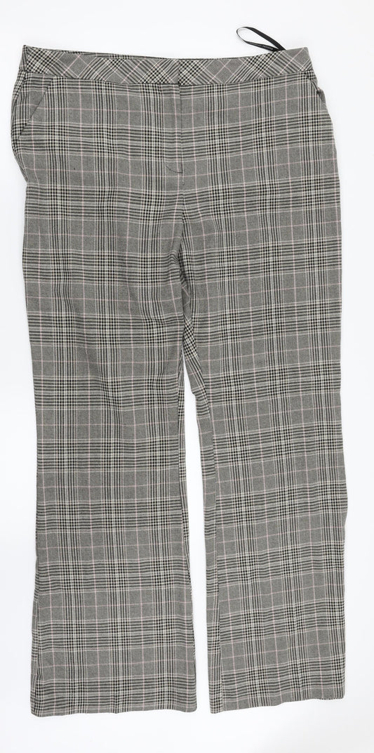 Dorothy Perkins Womens Multicoloured Check  Dress Pants Trousers Size 16 L29 in