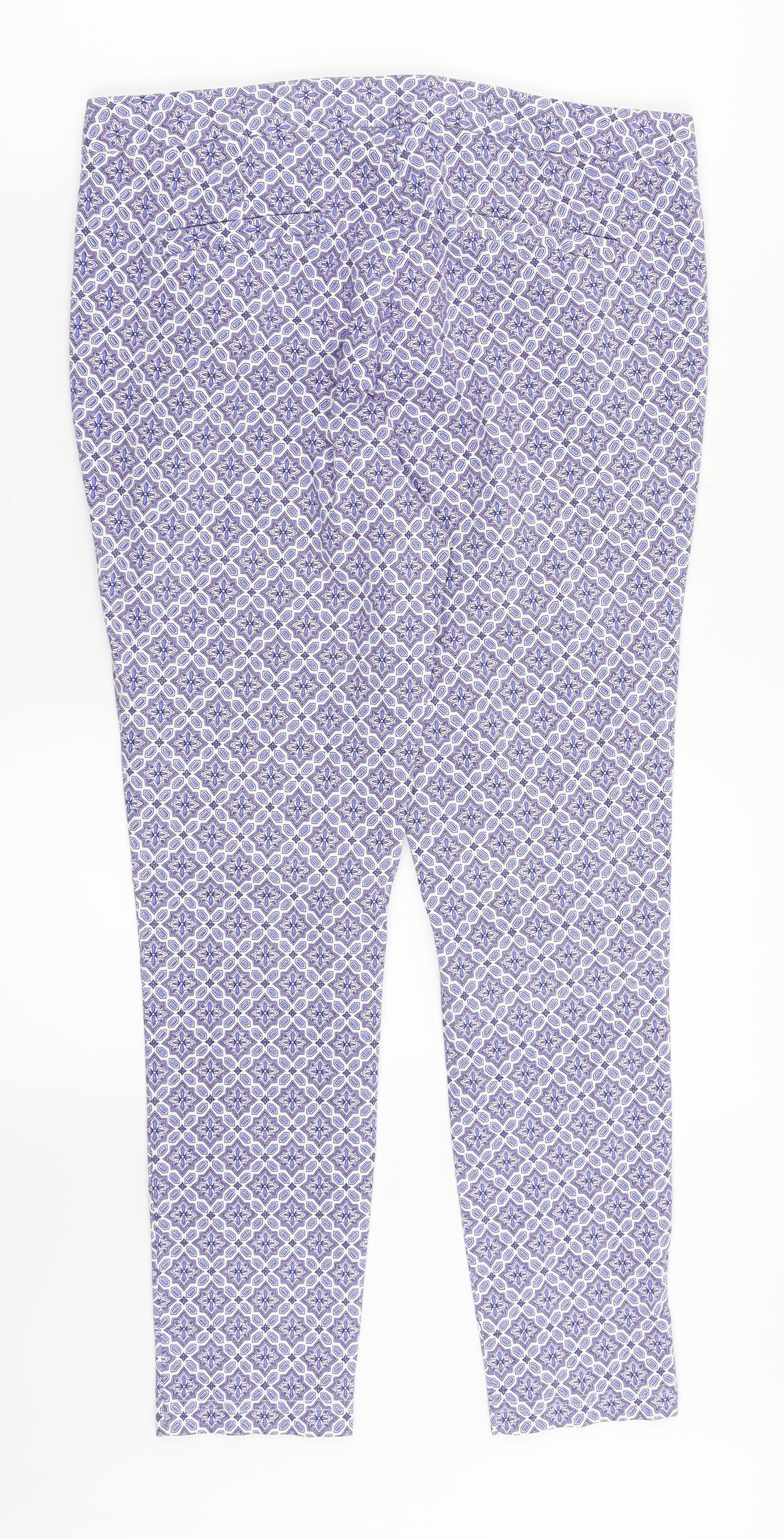 Dorothy Perkins Womens Blue Geometric  Trousers  Size 12 L24 in