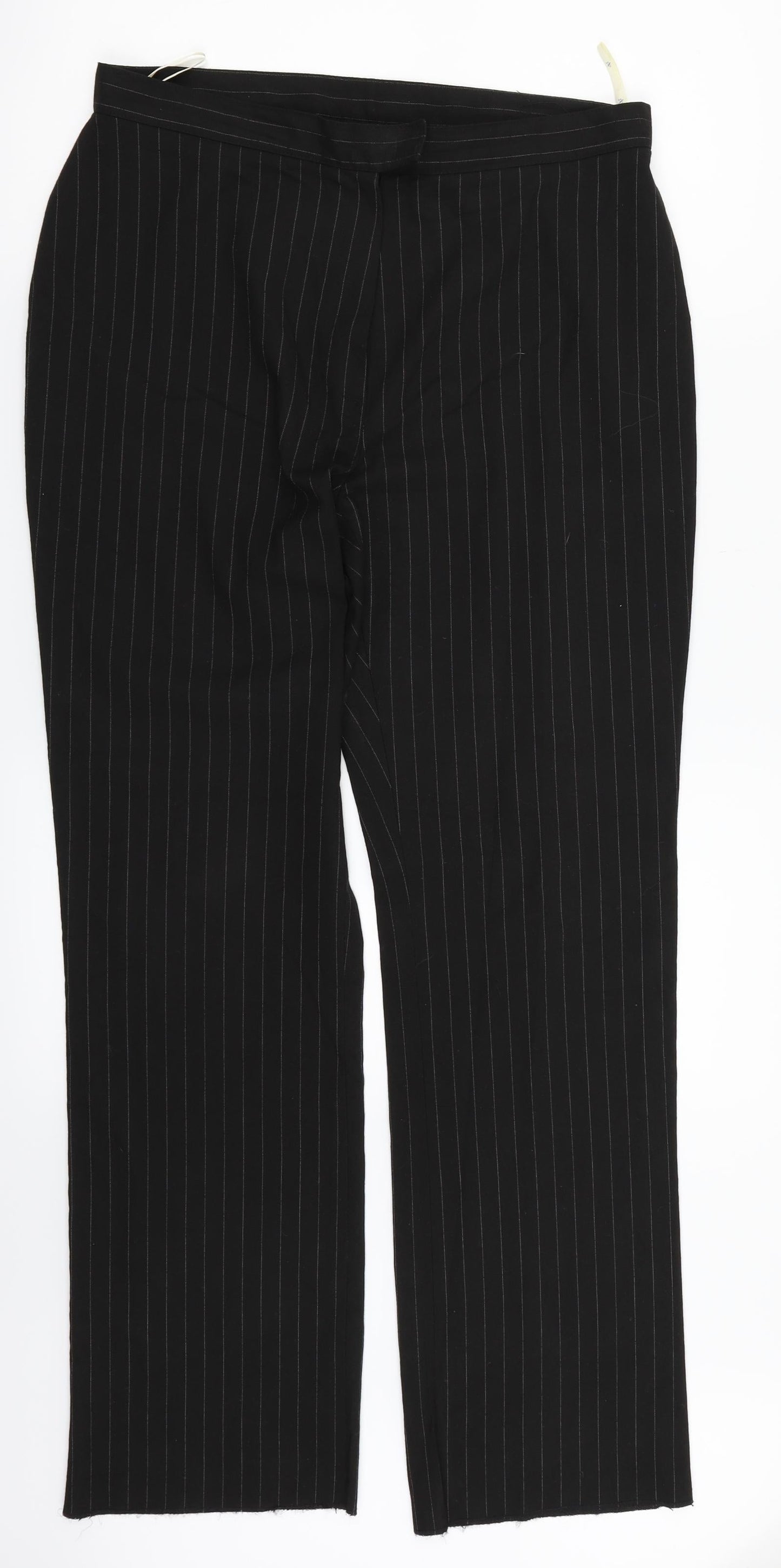 Dorothy Perkins Womens Black Striped  Dress Pants Trousers Size 12 L31 in
