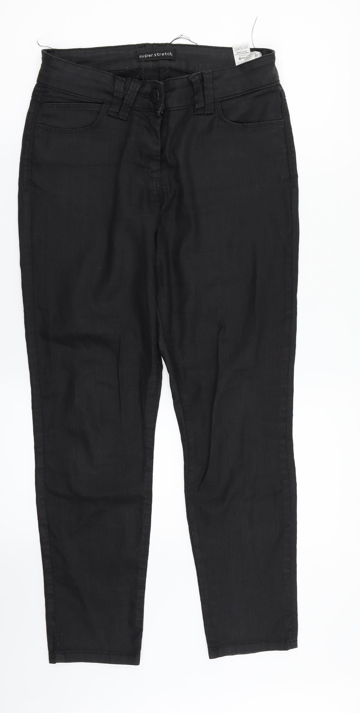 Preloved M&S Womens Black  Denim Straight Jeans Size 10 L27 in - Front
