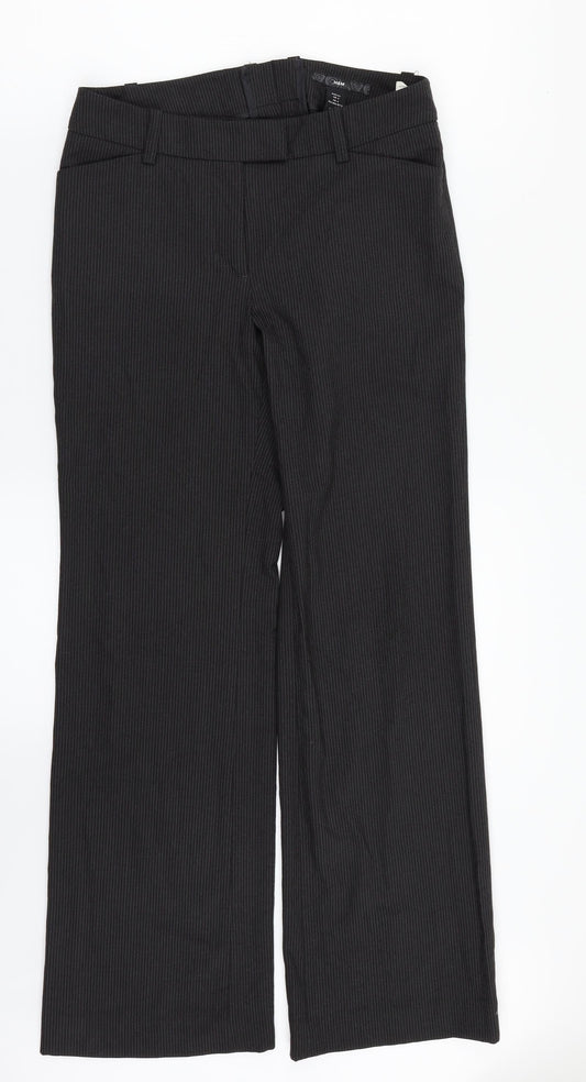 H& Womens Black Striped  Dress Pants Trousers Size 6 L29 in