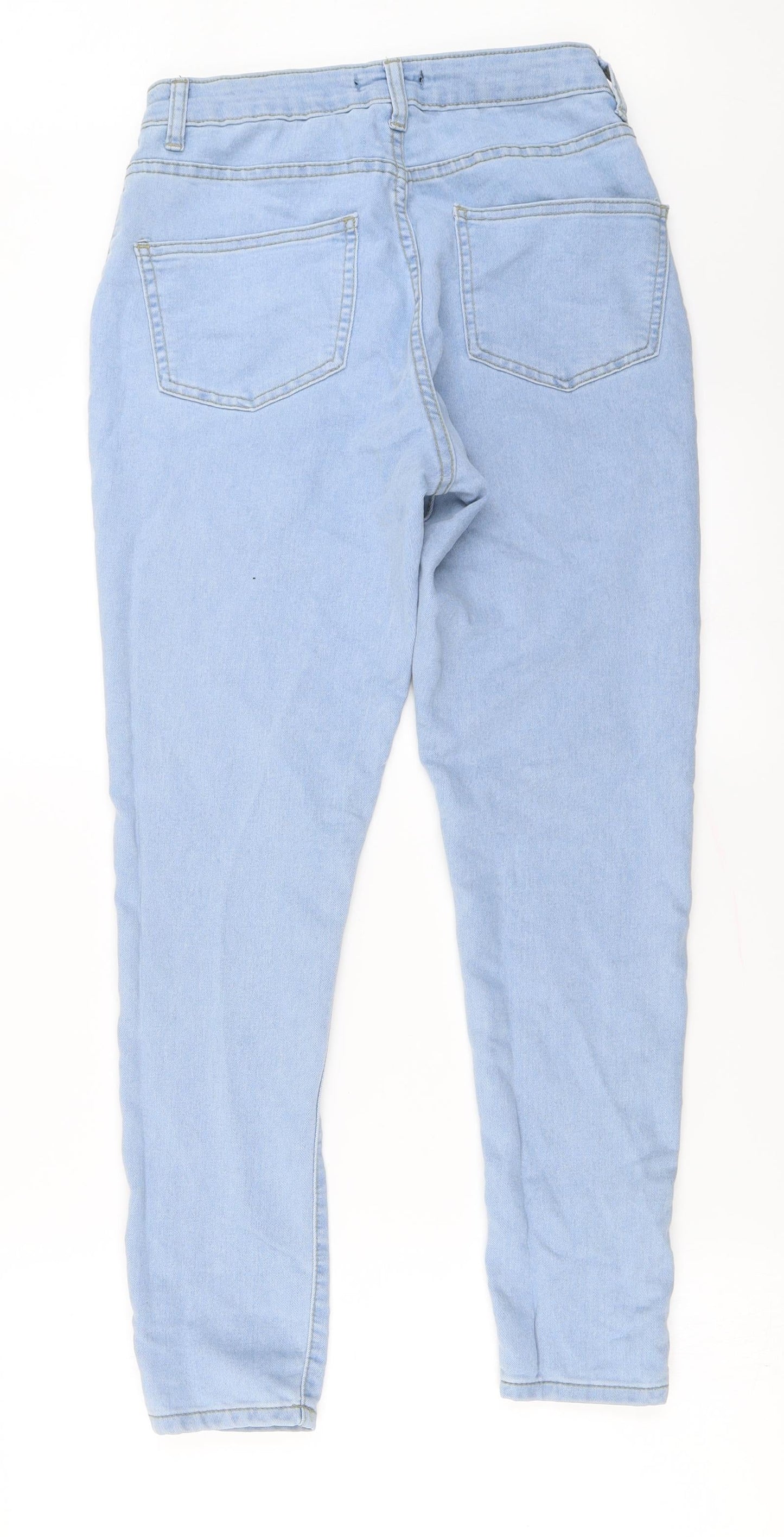 Boohoo  Womens Blue Houndstooth  Skinny Jeans Size 10 L25 in