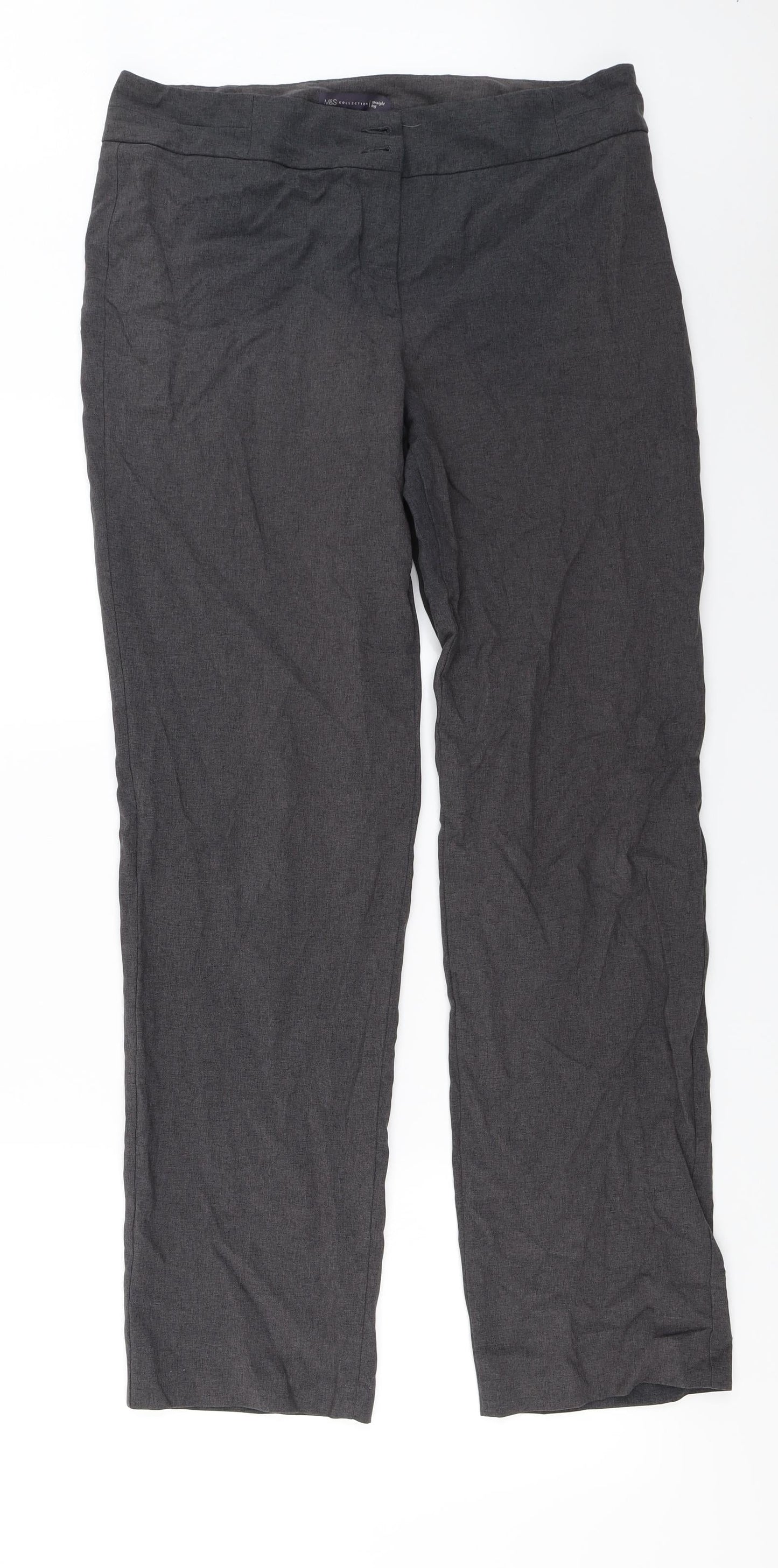 Marks and Spencer  Womens Grey   Trousers  Size 14 L28 in