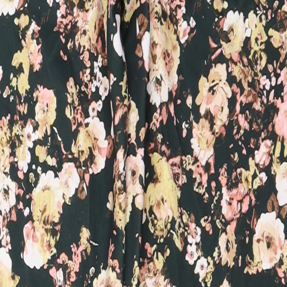 Boohoo  Womens Green Floral  Trousers  Size 12 L24 in