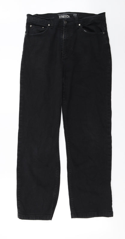 Preloved regular stretch Mens Black   Straight Jeans Size 32 in L25 in - Front