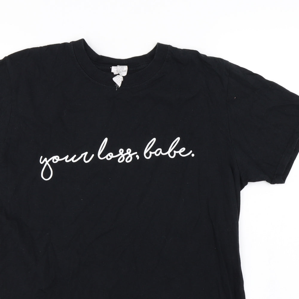 Gildan  Womens Black   Basic T-Shirt Size M