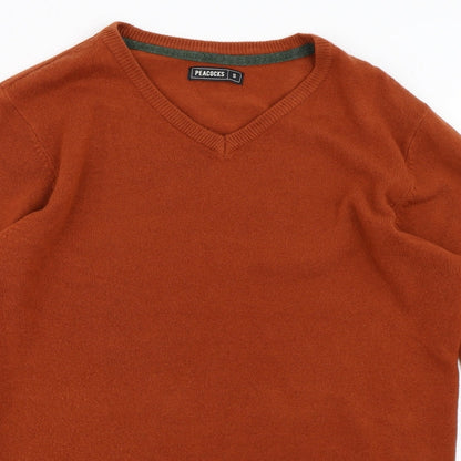 Preloved Peacocks  Mens Brown   Pullover Jumper Size S - Detail