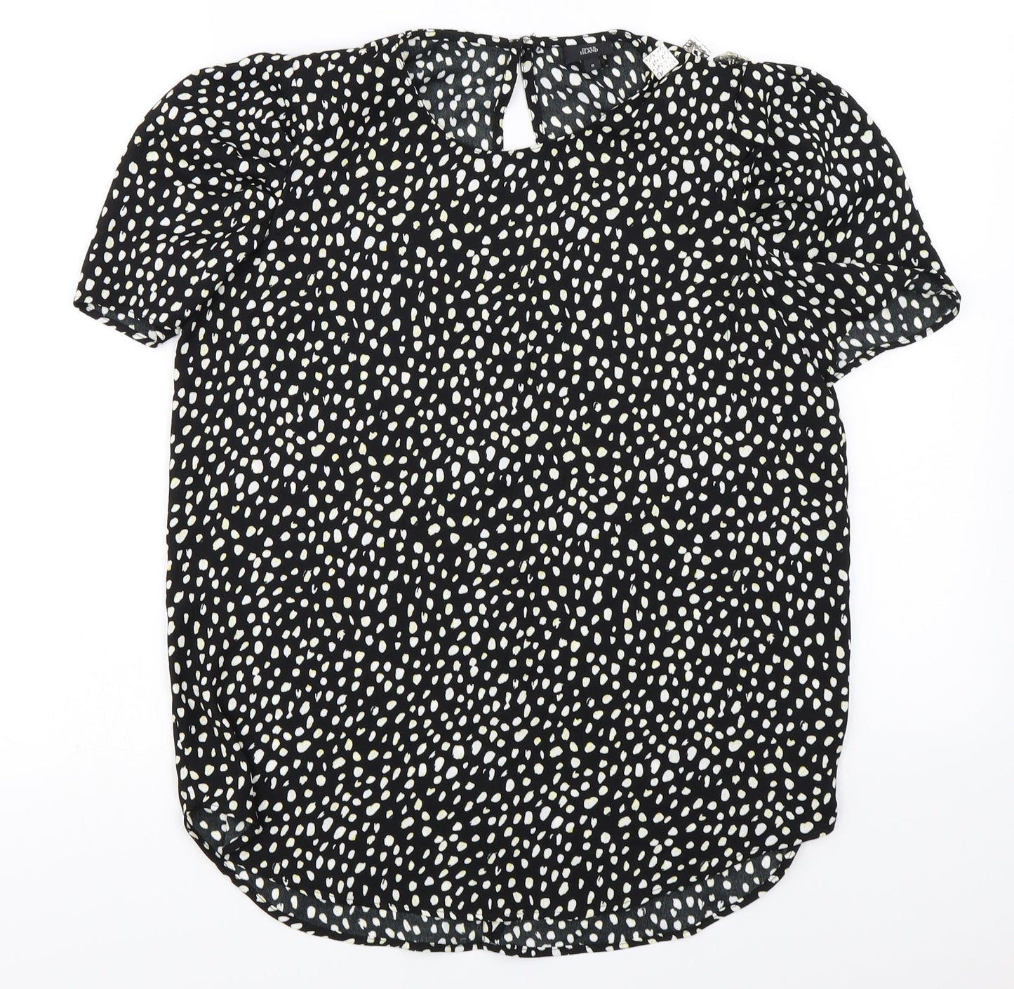River Island  Womens Black Animal Print  Basic Blouse Size 8