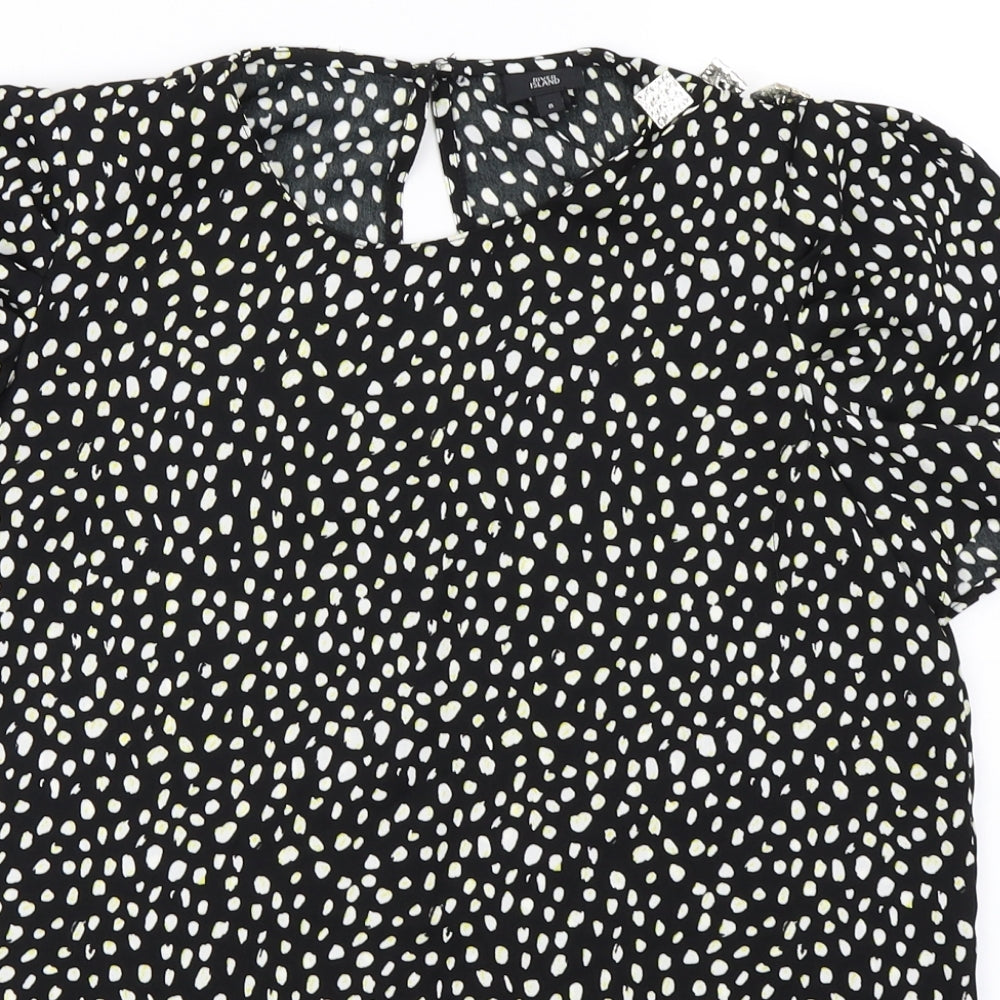 River Island  Womens Black Animal Print  Basic Blouse Size 8
