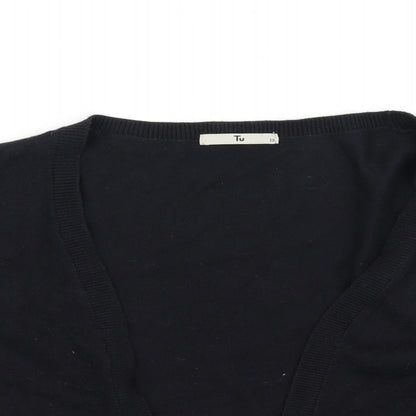 Preloved TU Womens Black   Cardigan Jumper Size 12 - Detail