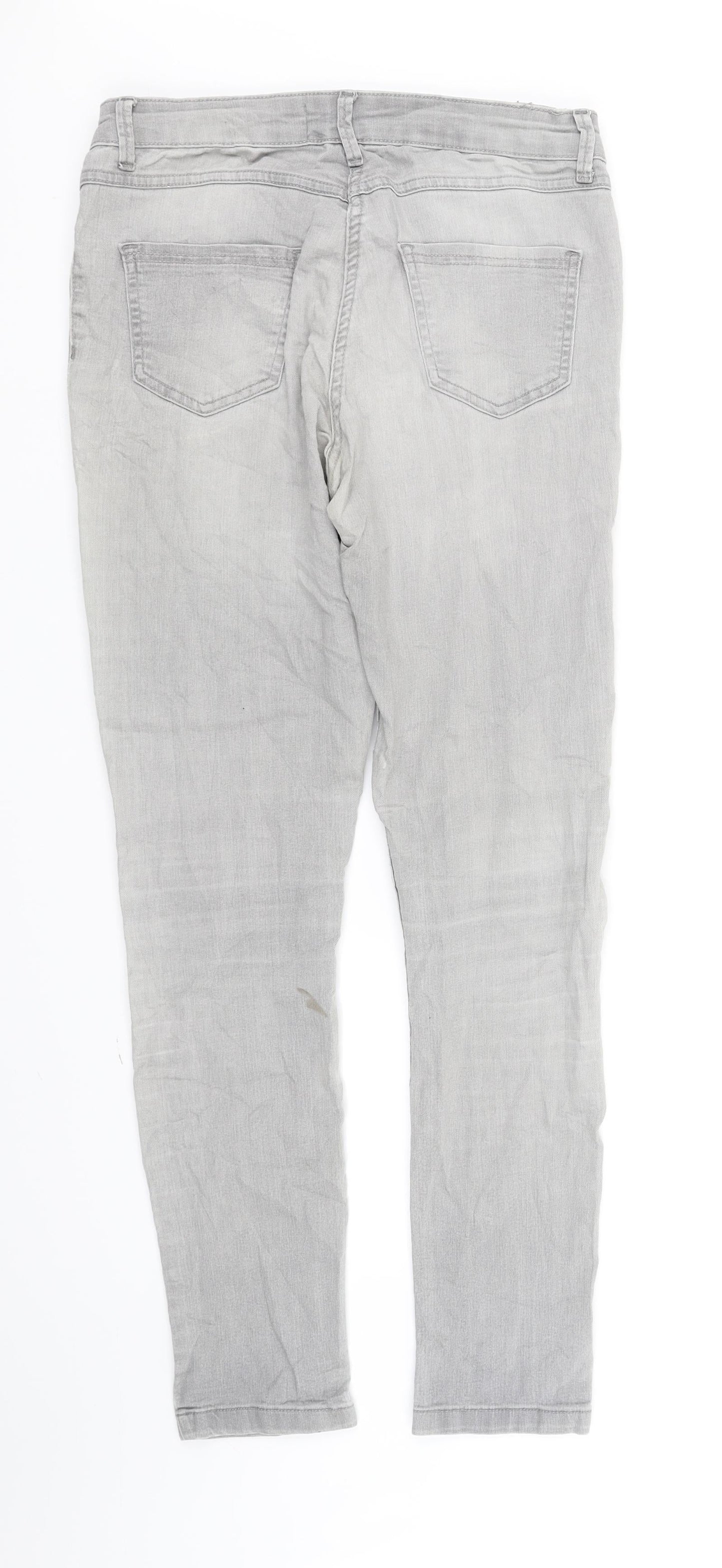 Preworn Womens Grey   Straight Jeans Size 10 L31 in