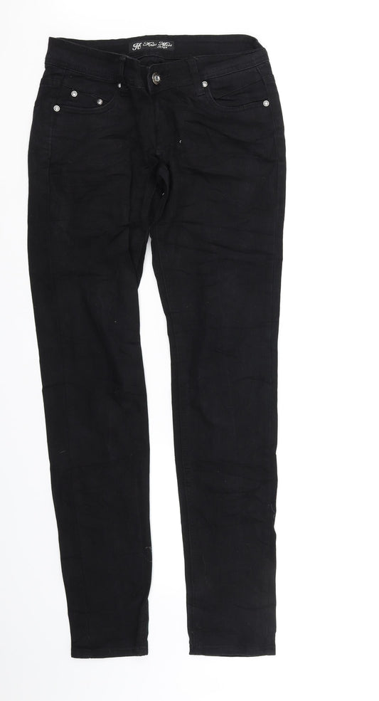 Kess Miss Womens Black   Straight Jeans Size 38 L34 in - dimaonds on front