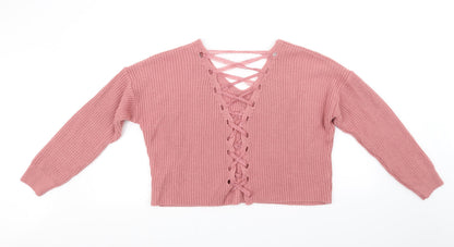 Preloved Miss Selfridge Womens Pink   Pullover Jumper Size 10 - Front