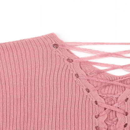 Preloved Miss Selfridge Womens Pink   Pullover Jumper Size 10 - Detail