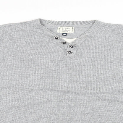 Preloved George Mens Grey   Pullover Jumper Size 2XL - Detail