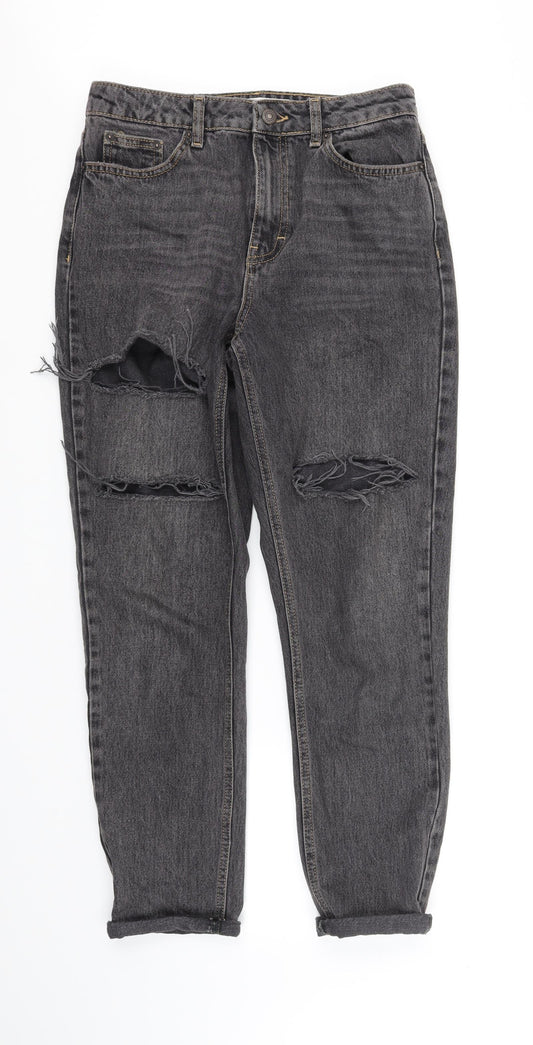 Topshop Womens Grey   Straight Jeans Size M L29 in
