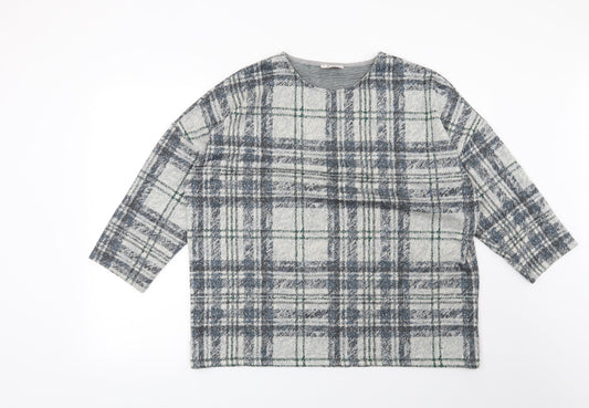 TU Womens Grey Check  Pullover Sweatshirt Size 16