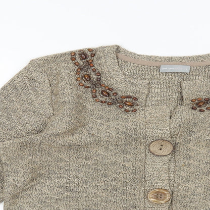 Preloved Per Una Womens Beige   Cardigan Jumper Size L - Detail