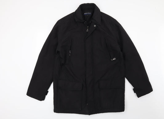 Preworn Mens Black   Overcoat Coat Size S