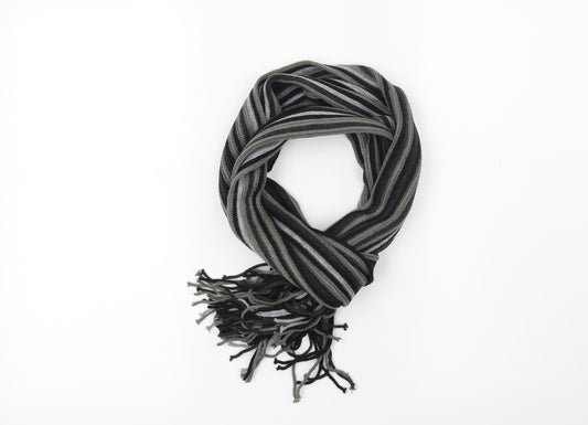 Primark Mens Black Striped  Scarf  One Size