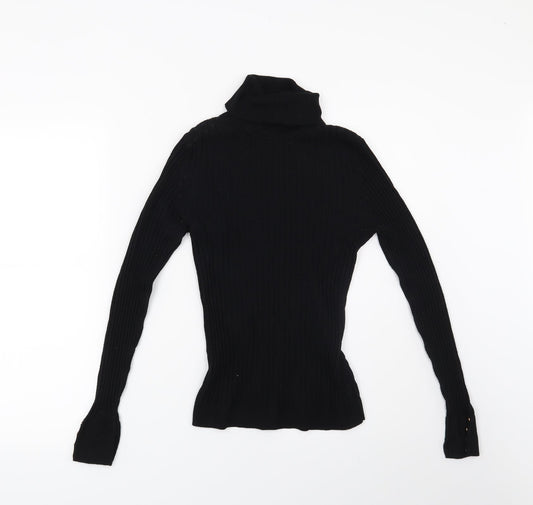 New Look Womens Black Striped  Pullover Jumper Size 12