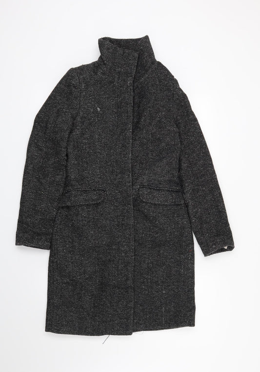 H&M Womens Black   Overcoat Coat Size 6