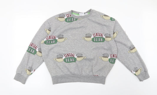 Primark Womens Grey   Pullover Sweatshirt Size 10  - Friends Central Perk