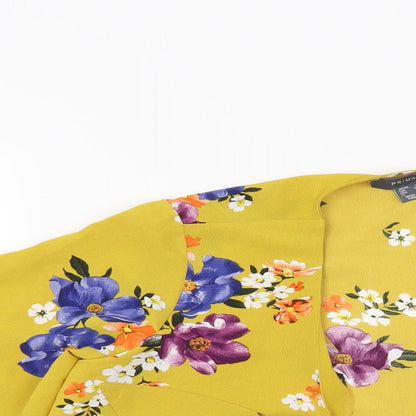 Preloved Primark Womens Yellow Floral  Kimono Blouse Size 6 - Detail