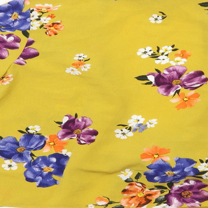 Preloved Primark Womens Yellow Floral  Kimono Blouse Size 6 - Label