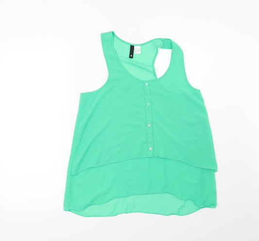H&M Womens Green   Basic Blouse Size 8