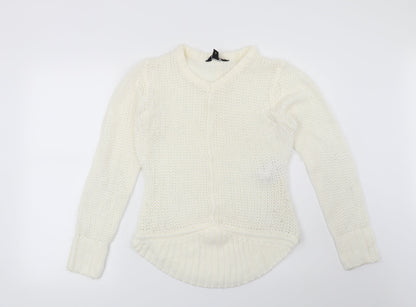 Preloved Miso Womens White   Pullover Jumper Size 10 - Front