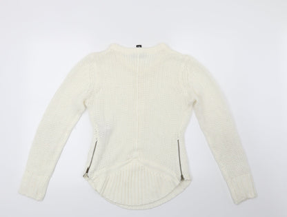 Preloved Miso Womens White   Pullover Jumper Size 10 - Back