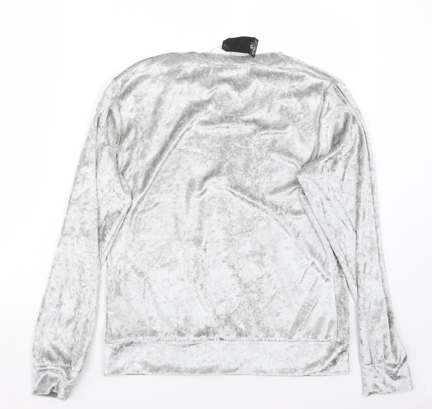 Su Womens Silver   Basic T-Shirt Size S
