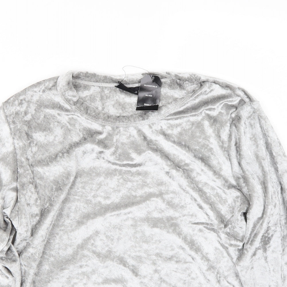 Su Womens Silver   Basic T-Shirt Size S