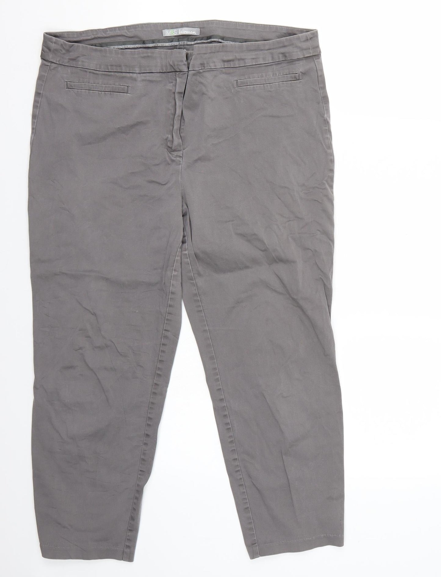 Marks and Spencer Womens Grey   Trousers  Size 16 L23 in