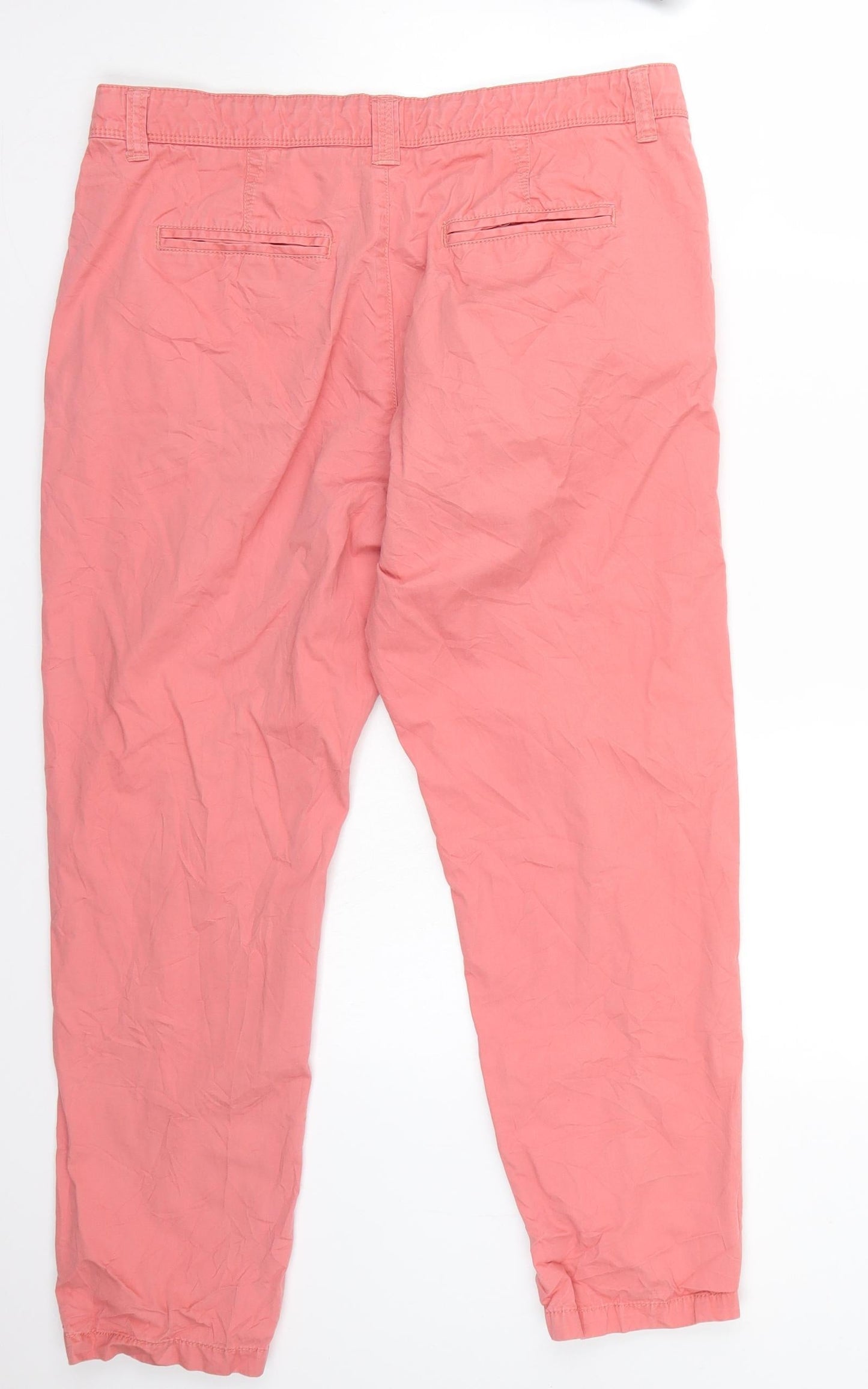 Marks and Spencer Womens Pink  Chambray Trousers  Size 14 L25 in