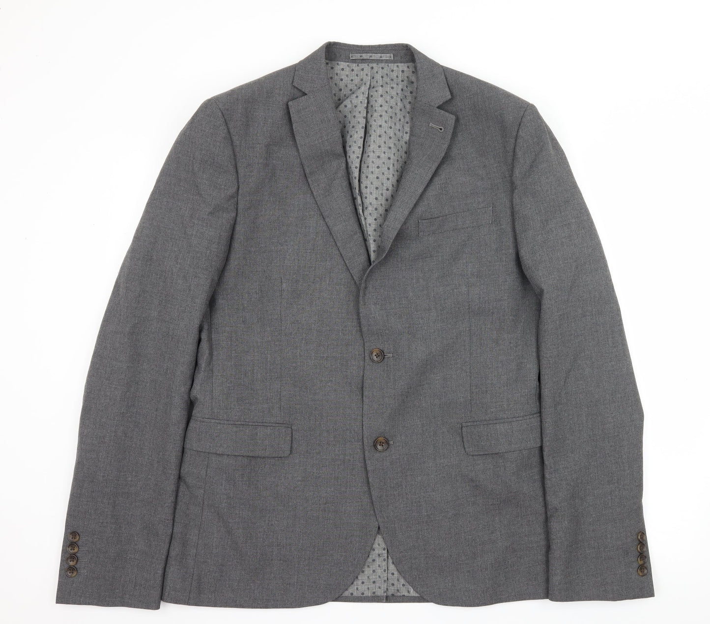 NEXT Mens Grey Striped  Jacket Suit Jacket Size L