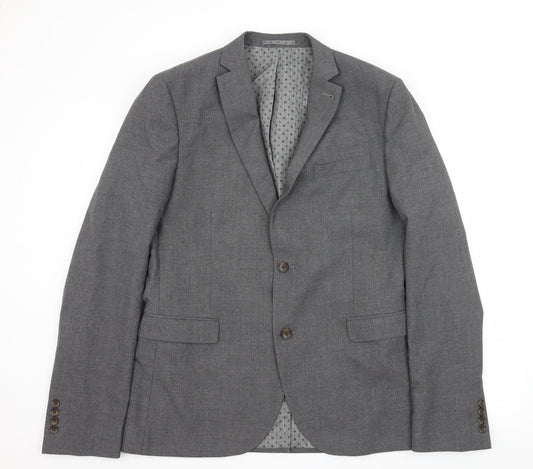 NEXT Mens Grey Striped  Jacket Suit Jacket Size L