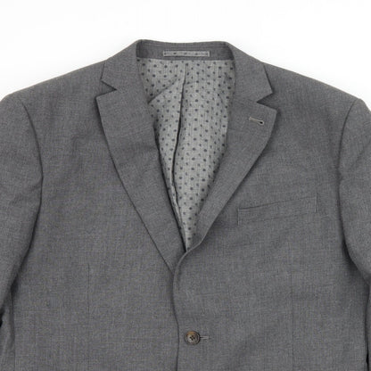 Preloved NEXT Mens Grey Striped  Jacket Suit Jacket Size L - Detail