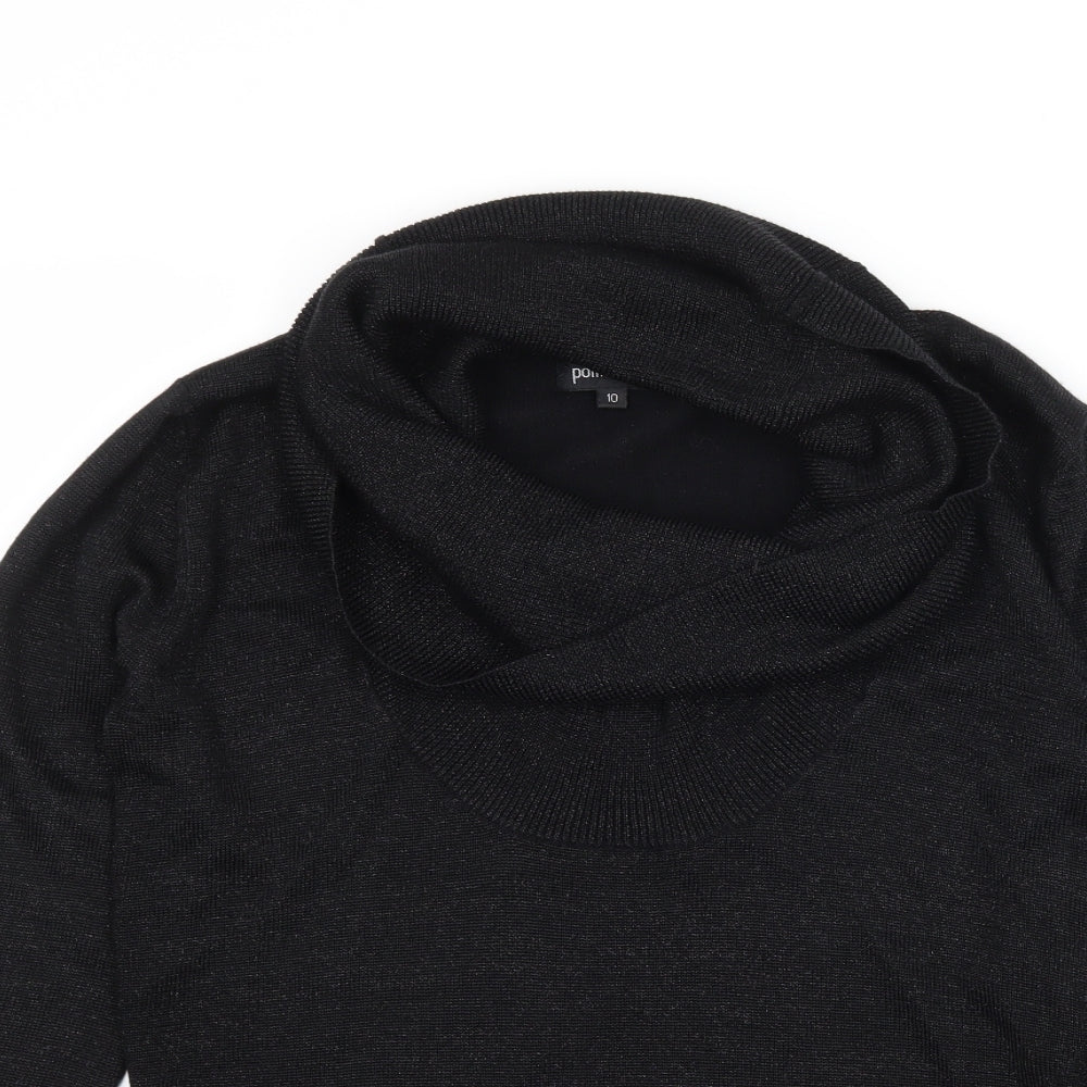 Pomodoro Womens Black  Knit Pullover Jumper Size 10