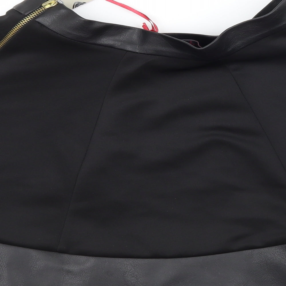 Boohoo Womens Black   Flare Skirt Size 8