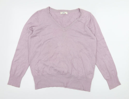 Marks and Spencer Womens Purple  Knit Pullover Jumper Size 16
