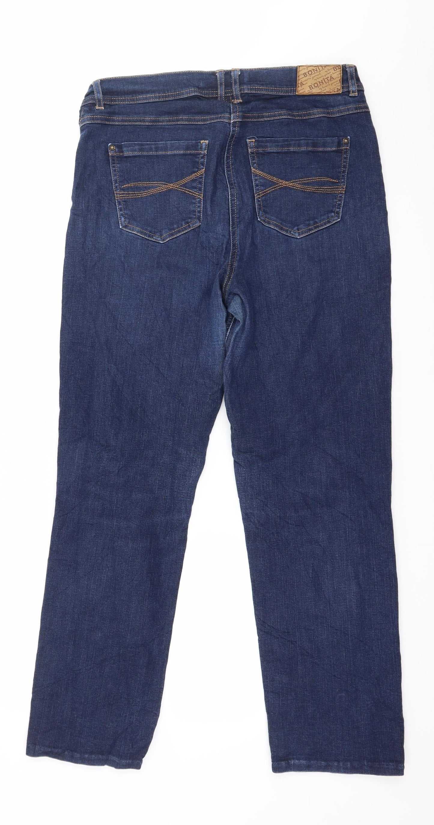 Bonita Womens Blue  Denim Straight Jeans Size 14 L27 in