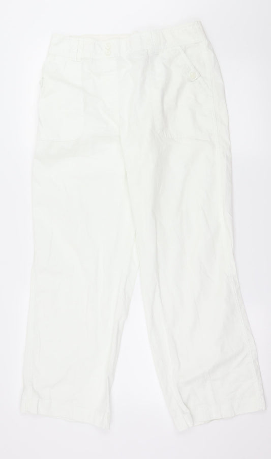 Bonmarché Womens White   Trousers  Size 12 L28 in